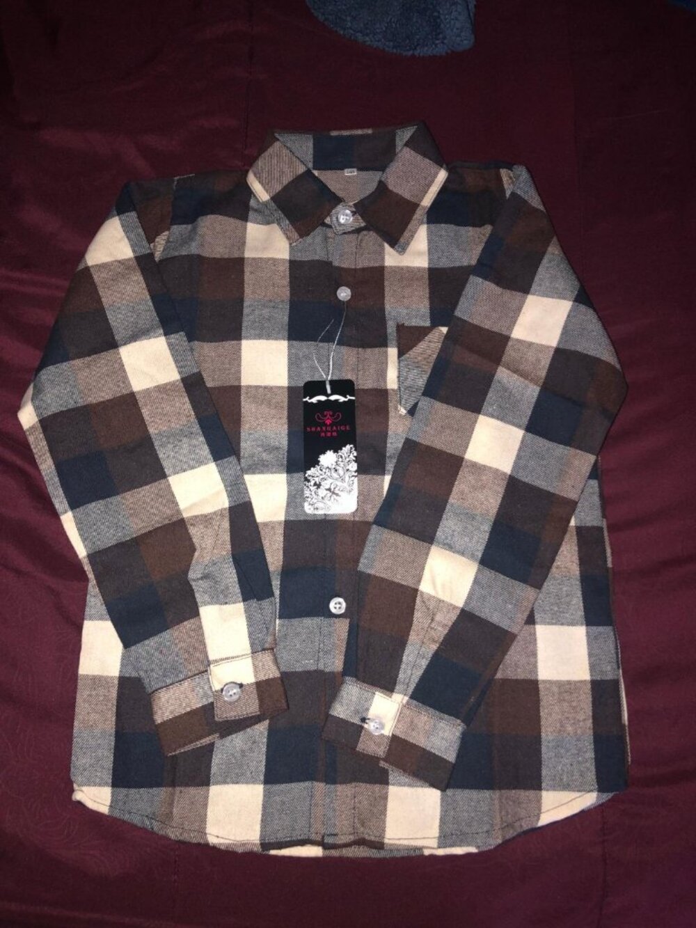 Brown Button Down Flannel Shirt